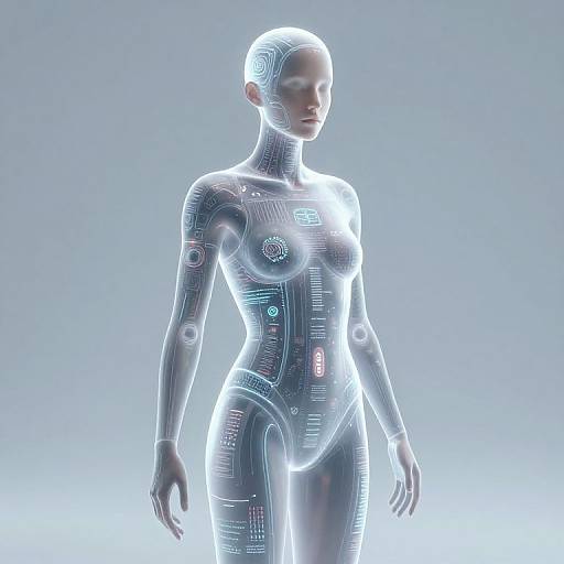 AI Humanoid Undressing Art Concept