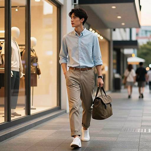 Preppy Young Man at Sunset Mall