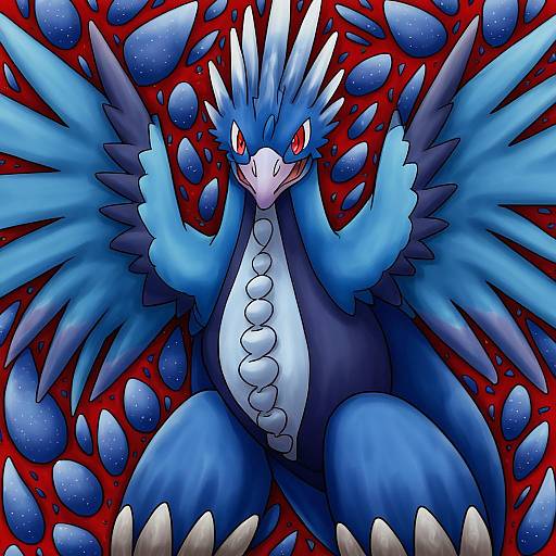 Illustration of Articuno, pokemon in the style of Myuu (arisumeria)