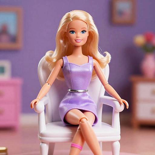 Ultra-Realistic Blonde Barbie in Lavender