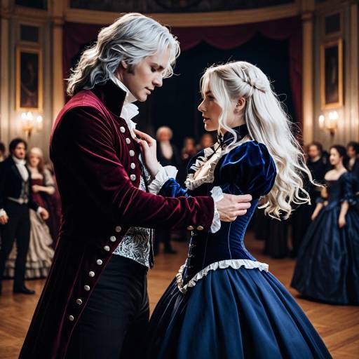 Elegant Vampire Duo in 1800s Dance