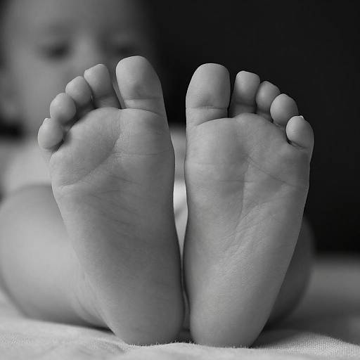 Adorable Baby Feet in Black and White