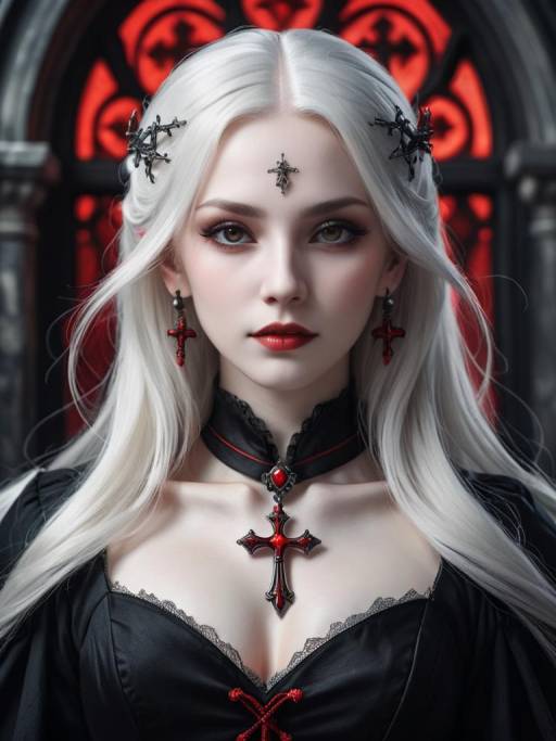 Mystical Vampire Portrait in Gothic Style