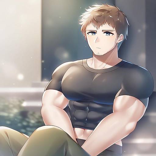 Illustration of Ardbert hylfyst, final fantasy in the style of Pudding (skymint 028)