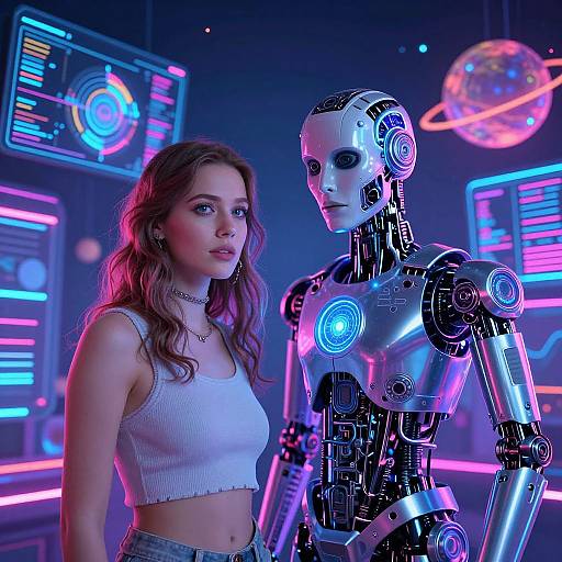 Neon Futuristic Cybernetic Encounter