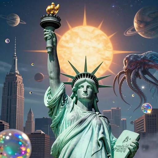 Psychedelic Statue of Liberty Fantasy