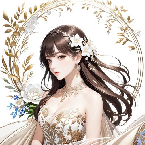 Elegant Fantasy Woman with Flowing Hair