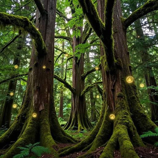 Mystical Ancient Moss-Covered Forest