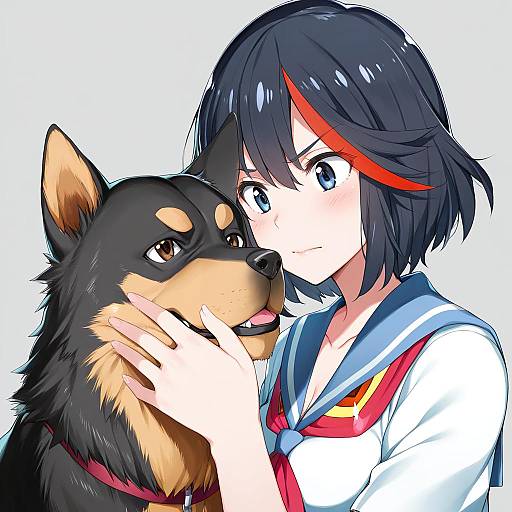 Illustration of Guts (kill la kill), kill la kill in the style of Kamioka shun'ya