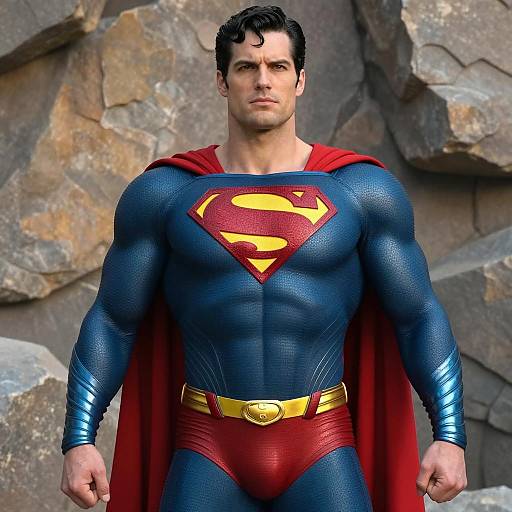 Muscular Male Superman in Classic Costume