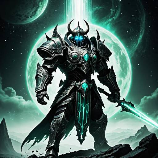 Futuristic Armored Warrior with Glowing Sword