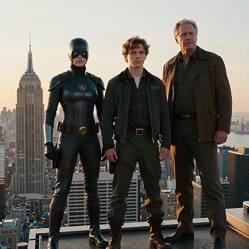 2010s Superhero Team at Sunset