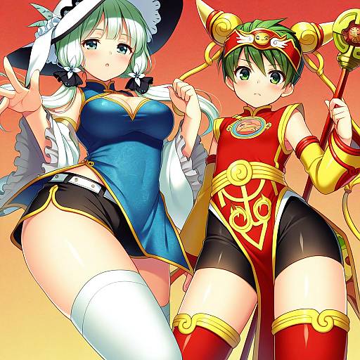 Illustration of Dragon kid, tiger & bunny in the style of Ichiren namiro