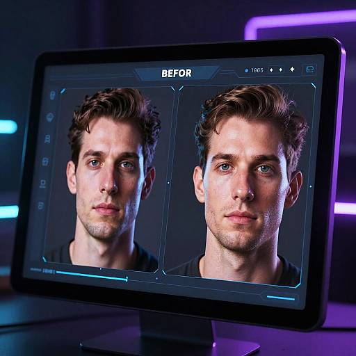 Cyberpunk High-Tech Photo Ager UI