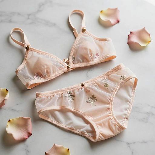 Delicate Tiny Lingerie on Marble