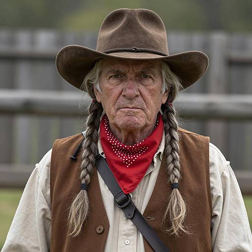 Elderly Cowboy in Confederate Setting