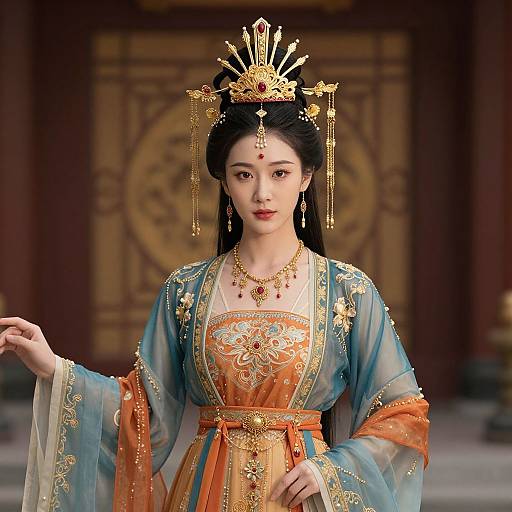 Elegant Woman in Traditional Chinese Dress