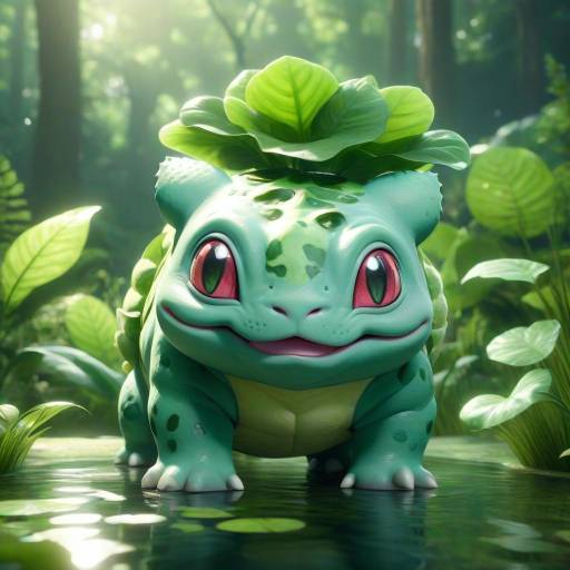Cinematic 3D Bulbasaur in Tranquil Pond Cinematic 3D Bulbasaur in Tranquil Pond