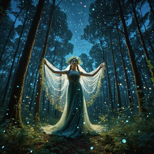 Ethereal Dryad Dance in Enchanted Forest Ethereal Dryad Dance in Enchanted Forest