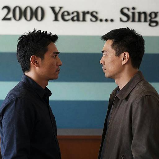 Confrontation of Two Men Indoors