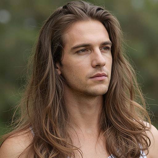 Fit European Man with Long Curtain Haircut