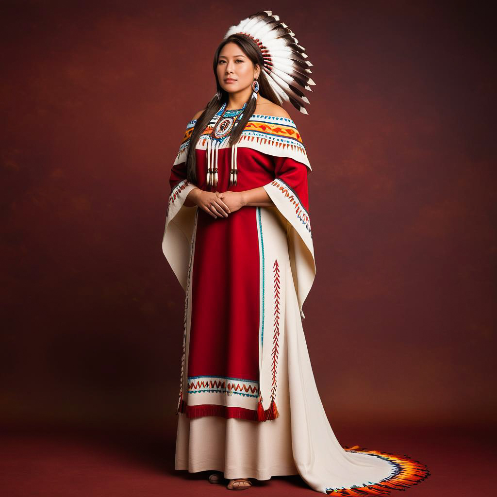 Elegant Native Mother in Radiant Regalia