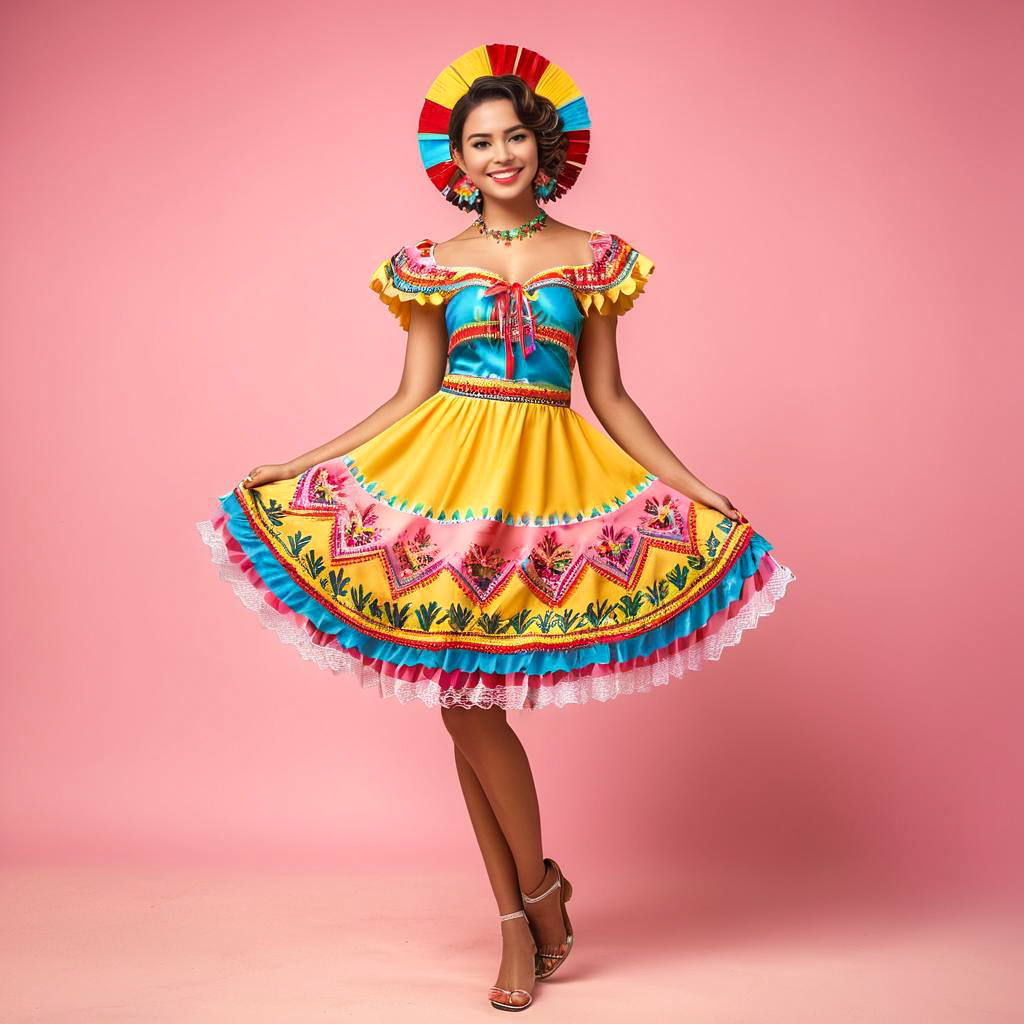 Vibrant Colombian Carnival Portrait