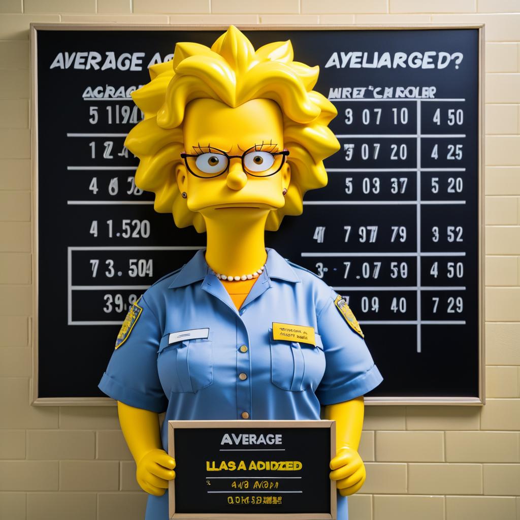 Humorous Lisa Simpson Mugshot Art