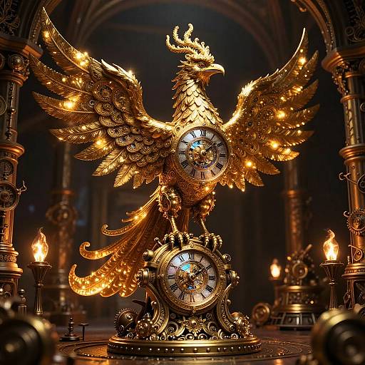 Ornate Steampunk Clockwork Phoenix