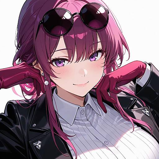 Cute Pink-Haired Girl Portrait