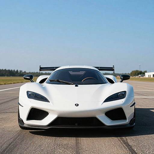 Futuristic Jet-Powered White Car