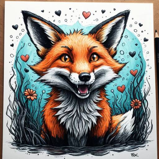 Whimsical Fox Sending Love Underwater