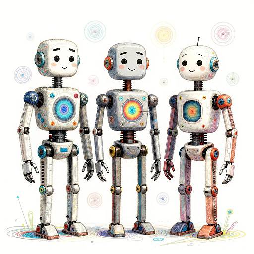 Surreal Abstract Humanoid Robot Doodles