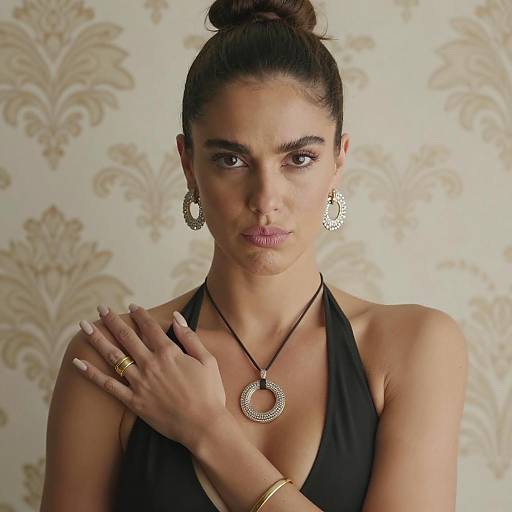 Elegant Woman in Halter Top Portrait