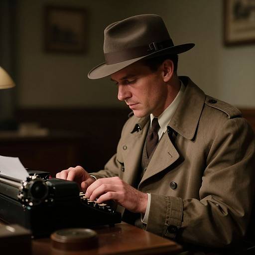 1940s Private Investigator at Desk
