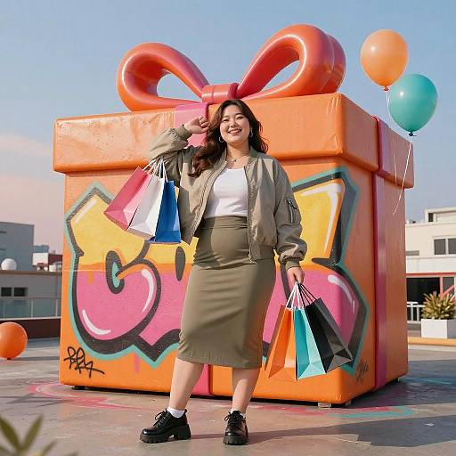 Neon Graffiti Plus-Size Fashion Advertisement