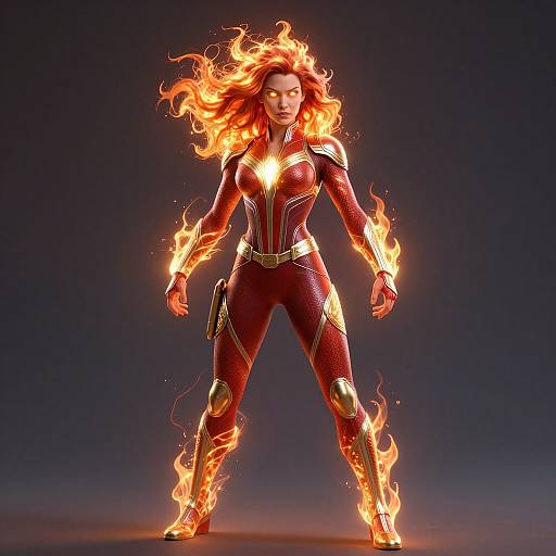 Marvel Woman with Fiery Hair Action