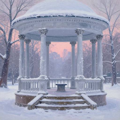 Impressionistic Winter Rotunda Scene