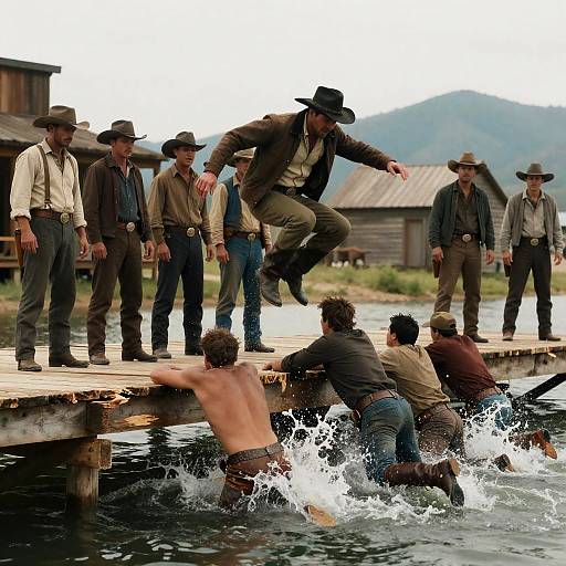 Action-Packed Western Film Scene Capture