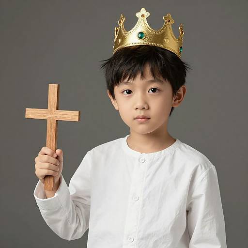 Young Boy with Crown and Cross