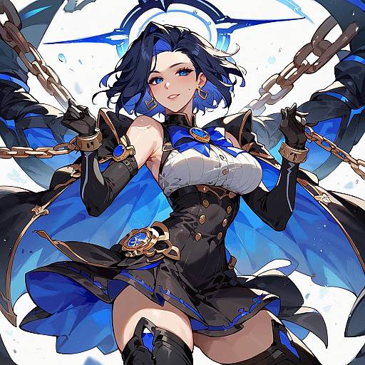 Mechanical Halo Girl with Clock