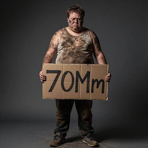 Portrait of a Sad, Struggling Man