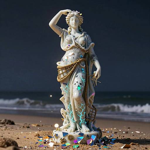 Golden-Ratio Sea-Foam Resin Goddess Cinematic Capture