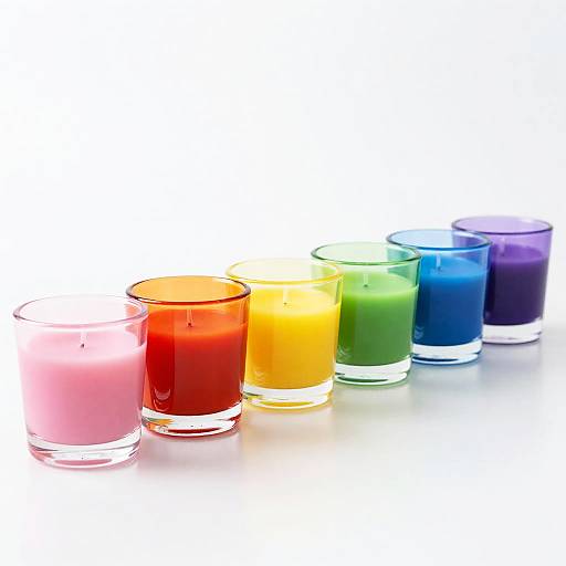 Rainbow Glass Candle Holder Display