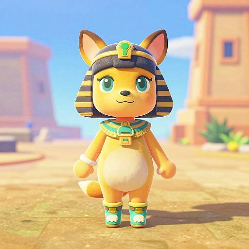 Realistic Egyptian-Inspired Anime Girl