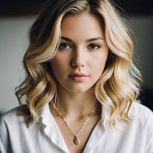 Elegant Honey Blonde Lob with Jewelry