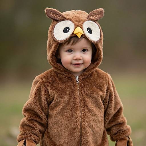 Toddler in Brown Owl Costume