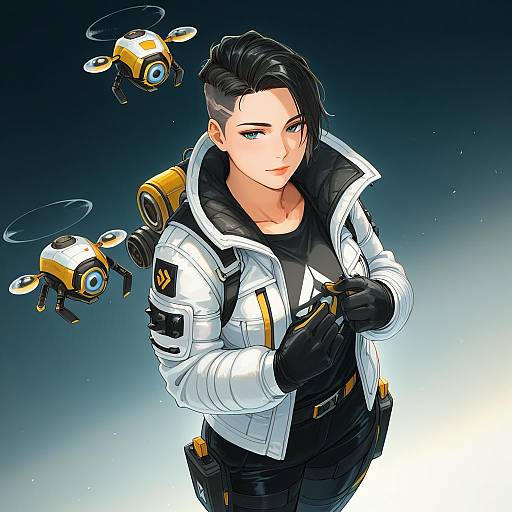 Illustration of Hack (apex legends), apex legends in the style of Weidashming