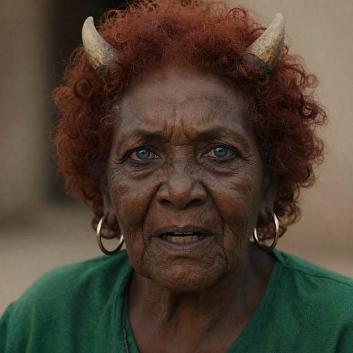 Elderly Woman with Unique Features