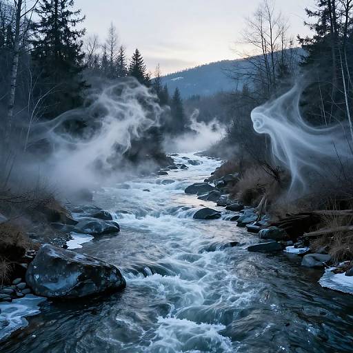 Uphill River of Frozen Smoke